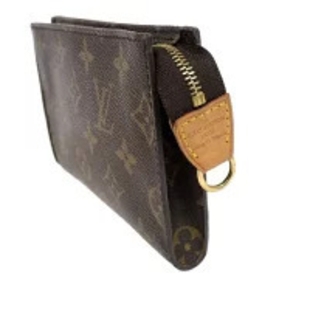 Louis Vuitton Monogram Pouch Clutch Bucket Leather Brown